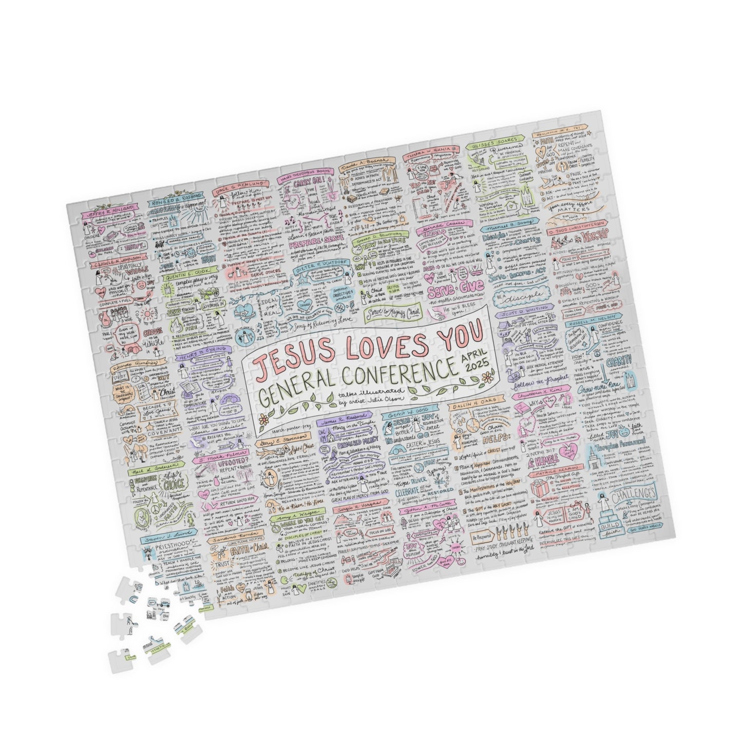 April 2025 General Conference Sketchnote Puzzle - 520 piece