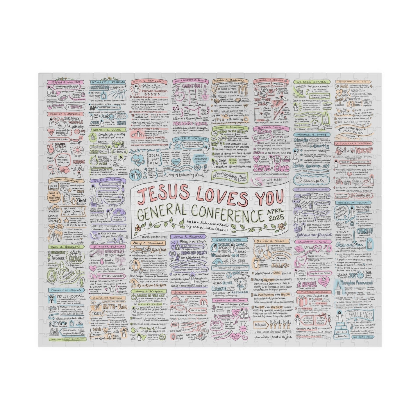 April 2025 General Conference Sketchnote Puzzle - 520 piece